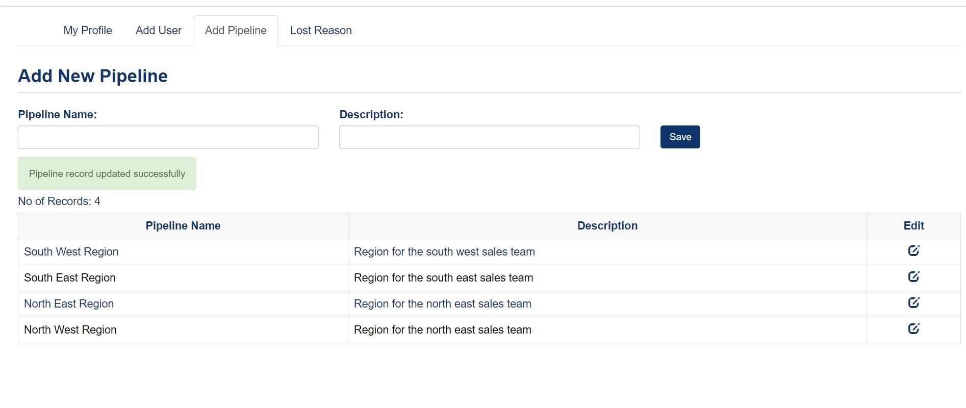 Multiple sales pipelines to assign sales team by region